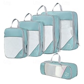 cheap Luggage &amp; Travel Storage-Compression Travel Packing Cubes Set for Luggage Storage and Backpack Organizer, Expandable Mesh Travel Bags, 5-Piece Set for Space Saving and Organizing Clothes