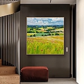 preiswerte Landschaftsgemälde-Mintura handgefertigte strukturierte Landschaftsölgemälde auf Leinwand, Wandkunst, Dekoration, modernes abstraktes Bild für die Inneneinrichtung, gerolltes, rahmenloses, ungedehntes Gemälde