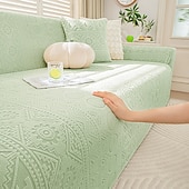 billiga Sofföverdrag-1 styck komplett paket enfärgat bohemiskt sofföverdrag i muxing jacquard-stil elastiskt jacquard-sofföverdrag som skyddar soffan från kattklor kan användas året runt utrustat med örngott