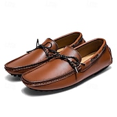 halpa Miesten loaferit ja nauhattomat kengät-Ruskeat mokkasiinit miehille – klassiset slip-on-kengät käsin ommelluilla yksityiskohdilla, sopivat sekä rentoon että juhlavaan käyttöön
