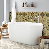 economico Adesivi murali-24 adesivi per piastrelle in stile marocchino, decalcomanie murali in PVC con pellicola di cristallo ispessita, impermeabili &amp;Decorazione murale in piastrelle retrò, antiolio e rimovibili, per bagno,