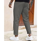 levne Kalhoty chinos-Pánské Upnuté Kalhoty Kalhoty chinos Šňůrky Kapsy Bez vzoru Pohodlné Po kotníky Denní Obchod Práce Módní Klasický styl Vodní modrá Černá Lehce elastické