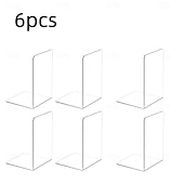 رخيصةأون التخزين والتنظيم-6 قطع من حاملات الكتب المصنوعة من الأكريليك السميكة، حاملات كتب شفافة لسطح المكتب للمكتب والمنزل، حاملات عرض شفافة متينة للكتب والملفات والصور ولوازم العودة إلى المدرسة