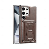 cheap Samsung Cases-Phone Case For Samsung Galaxy S25 S25 Plus S25 Ultra S24 S24 Ultra Plus S23 Ultra Plus Back Cover with Stand Holder Card Slot Shockproof Retro TPU PU Leather