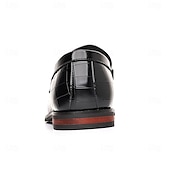 abordables Semi-formel-Mocassins en similicuir bordeaux pour homme, effet crocodile, avec boucle décorative en métal, pour hommes d&#039;affaires, événements formels et banquets
