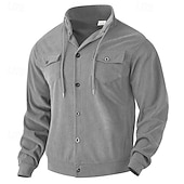 preiswerte Einfache Sweatshirts-Herren Sweatshirt Kapuzenpullover mit Knöpfen Schwarz Armeegrün Braun Khaki Grau Stehkragen Einfach Tasche Kordelzug Fronttasche Sport &amp; Outdoor Lässig Täglich Streetwear Cool Designer Herbst