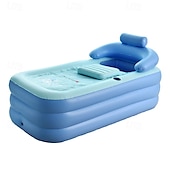 economico Attività all&#039;Aperto-Vasca idromassaggio gonfiabile semplice, vasca idromassaggio portatile per esterni, vasca fredda con portabicchieri, poggiatesta, cuscino e pompa dell&#039;aria elettrica wireless. Spa gonfiabile per bagno
