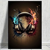 זול Abstract Prints-ציור קנבס מודרני ללא מסגרת המתאר אוזניות מושלם לעיצוב הסלון וחדר השינה שלכם.