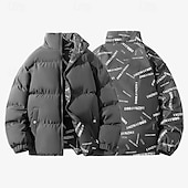 halpa Puffer-takit-Miesten Vaellustakki Puffer takki Talvitakki Ulko- Lämpö Lämmin Vaellusasut Vaellusvaatteet Talvi Topit Telttailu / Retkely / Luolailu Matkailu Tumman harmaa Musta Kahvi
