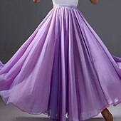 お買い得  バレエダンスウェア-女性用妖精叙情的なダンススカート両面モダンバレエスイングスカートダンスドレスパフォーマンス写真撮影用
