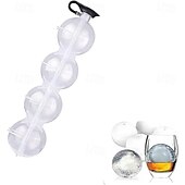 preiswerte Küchenutensilien &amp; Gadgets-Eisballform-Set mit 4 Löchern für Whisky, runder Eiskugelbereiter, Eiswürfelschale für vier Würfel, perfekt für die Herstellung großer Eisbälle für Cocktails und Getränke