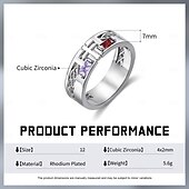 cheap Event &amp; Party Supplies-Personalized Birthstone Ring Custom Gift for Men, Custom Name Engraved Men&#039;s Ring, Perfect Gift for Dad Husband Boyfriend, Father&#039;s Day, Anniversary, Christmas, Valentine&#039;s Day