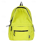abordables Sacs à dos-Sac à dos d&#039;école unisexe en nylon léger – sac à dos résistant à l&#039;eau de couleur unie pour adolescents et étudiants