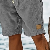 Χαμηλού Κόστους Αργία-Ανδρικά Σορτσάκια Καλοκαιρινό σορτς Σορτς παραλίας Τσέπη Ελαστική μέση Κορδόνι Σκέτο Άνεση Αναπνέει σύντομο Διακοπές Αργίες Παραλία Χαβανέζα Μπόχο Μαύρο Ανθισμένο Ροζ