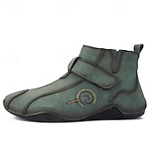 abordables Bottines-Bottines rétro faites main pour hommes avec fermeture velcro – bottes de marche décontractées et artistiques pour hommes créatifs et tenues urbaines de tous les jours
