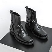 levne Biker Boots-Pánské Boty Motorkářské boty Chůze Vinobraní Na běžné nošení Bristké PU kůže Pohodlné Protiskluzové Teplý Kotníčkové Povaleč Elastická gumička Černá Hnědá Podzim Zima