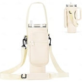 economico Accessori per bicchieri-Borsa porta borraccia per bicchiere Stanley da 40 once con tasca per telefono, porta borraccia in neoprene con tracolla &amp;cinturino portatile accessori Stanley Cup