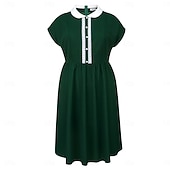 olcso Ruhák-Retró 1950-es Rockabilly Déli Flare ruha Extra méret A-vonalú Jelmez Női Vakáció Hazaérkezés Buli és este Felnőttek Ruha Tavaszi nyár