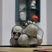 voordelige Halloween-Halloween schedel decoratie hanger spookhuis geheime kamer gepersonaliseerde creatieve mesh zak kleine schedel rekwisieten