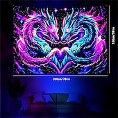 levne Tapiserie Blacklight-Blacklight gobelín uv reaktivní záře ve tmě záře párty strašidelné květiny trippy mlhavá příroda krajina závěsný gobelín nástěnné umění malba do obývacího pokoje ložnice