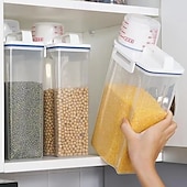 cheap Kitchen Storage-Sealed Grain Storage Container, Moisture and Pest Proof Rice Bin, Kitchen Pantry Organizer for Dry Goods, Cereal, Beans, and Grains