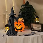 お買い得  ハロウィンの吊るし飾りとテーブルトップ装飾-ハロウィン魔女像 樹脂製魔女 神秘的な像 装飾品 ゴシック魔女 カボチャのフィギュアを持つ 寝室 リビングルーム キッチン デスクトップ用ホームデコレーション
