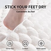 お買い得  吸水性のラグマット-低反発素材のバスマット。柔らかく吸収性に優れたバスルームラグ。シャワー、トイレ、出入り口に。速乾性、滑り止め、吸水性のフロアマット。