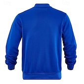 tanie Casualowe kurtki-Męskie Kurtka zimowa Kurtka polarowa Zwykła kurtka Kurtka uniwersytecka Urlop Codzienny Keep Warm Kieszeń Polar Jesień Zima Równina Moda Moda miejska Kołnierz stawiany Regularny Czarny Czerwony