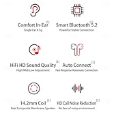 economico Cuffie TWS wireless-Cuffie wireless Lenovo X16, auricolari TWS, auricolari in-ear Bluetooth 5.2 stereo ENC, cancellazione del rumore ambientale, batteria a lunga durata per Apple, Samsung, Huawei, Xiaomi, Mi, viaggi,