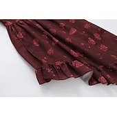 ieftine Rochii Boho-Pentru femei Rochie Mini Rochie florala Rochie Boho Rochie imprimata Rochie occidentală Clasic Modern În aer liber Vacanță Concediu Fit regulat Floare Manșon scurt În V Roșu Vin Vară