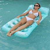 cheap Outdoor Activity-Large Inflatable Heart-Shaped Pool Lounger with Leaf &amp; Flower Pattern  1pc Outdoor Water Hammock for Adults Mixed Colors Perfect for Summer Beach Parties Pool Floats