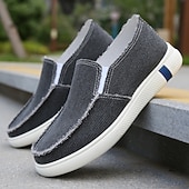 voordelige Slip-On Casual Schoenen-Blauwe instappers van imitatieleer en breisel voor heren – casual, ademende wandelschoenen voor dagelijks gebruik en reizen