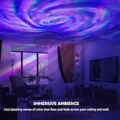 billige Projektorlys-Galaxy Star 3D-projektorlys for soverom 15 farger nattlys med fjernkontroll Aurora-projektor trådløs for barneromsdekor soverom festgave