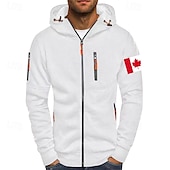 abordables sudaderas basicas hombre-Hombre Sudadera Sudadera con capucha y cremallera completa Negro Blanco Vino Verde Ejército Azul Marino Con Capucha Bandera Cremallera Bolsillo Deporte Diario Festivos Poliéster Ropa de calle Básico