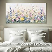 economico Quadri fiori/botanica-dipinto a olio fatto a mano, dipinto a mano, orizzontale, astratto, 3D, spatola, floreale/botanico, moderno, tela arrotolata (senza cornice)