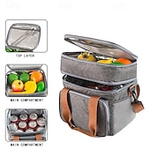 billiga bagage- och reseförvaring-lunchväska för kvinnor och män för skolstart, kontorspicknick, vandring, strand, dubbellager, stor kapacitet, isolerad crossbody-lunchväska, vattentät kylväska för utomhuspicknick