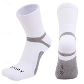 お買い得  メンズソックス-男性用 2組 マルチパック ソックス ランニングソックス カジュアルソックス ブラック ホワイト カラー カラーブロック バケーション スポーツ 日常 ベーシック 普通の厚さ 春 秋 ファッション カジュアル