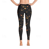 cheap Graphic Leggings-Women's Pants Trousers Leggings Cozy Leggings Streetwear Casual Full Length High WaistPantsHalloween Bat Elastic Waist Print Breathability Comfortable Stretchy Vacation Street Daily Wear Black Spring