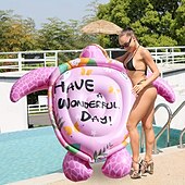 abordables Activité de Plein Air-1pc gonflable simulation géant tortue flotteur pvc épaissi matériau pour jeu d&#039;eau adapté pour la piscine de plage d&#039;été et les fournitures de fête de plage d&#039;eau