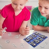 cheap Gifts-Metal Wire Puzzle Set of 24 with Pouch,Brain Teaser IQ Test Disentanglemen Iron Link Unlock Interlock Game Chinese Ring Magic Trick Toy for Party Favor Kids Adults Challenge