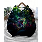 billiga Pojkens 3D-djur-Pojkar 3D Dinosaurie Huvtröja Långärmad Vår Höst Mode Streetwear Barn 4-12 år Huva Utomhus Ledigt Dagligen Normal