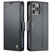 levne Pouzdra pro iPhone-telefon Carcasă Pro Apple AirTag iPhone 16 15 14 Pro Max Plus iPhone 16e Flip Cover Ochrana celého těla Stojánek Slot pro kartu TPU PU kůže