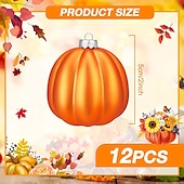 billige Halloween hengende og borddekorasjoner-24 stk. hengende halloween gresskarpynt mini høst-Thanksgiving-ballpynt, 5 cm rustikke gresskarkuler i gårdshusstil til høsttre, girlander, borddekorasjon eller høytidsdekor.