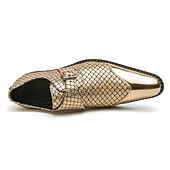 economico Formale-Scarpe da uomo con fibbia in oro metallizzato e cinturino alla caviglia – scarpe eleganti da festa con dettagli borchiati per eventi alla moda