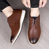economico Casuale-Per uomo Oxfords Camminata Casual Pelle PU Confortevole Antiscivolo Traspirante Allacciatura Nero Marrone Autunno Inverno
