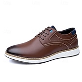 economico Casuale-Per uomo Oxfords Camminata Casual Pelle PU Confortevole Antiscivolo Traspirante Allacciatura Nero Marrone Autunno Inverno