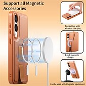 olcso Samsung-tokok-telefon Ügy Kompatibilitás Samsung Galaxy S25 S25 Plus S25 Ultra S24 Ultra S24 Plus S24 Mágneses adszorpciós tok Pénztárca kártya tok Felhajtható fedél Állvánnyal Leválasztható Vezeték nélküli töltés