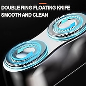 cheap Personal Care &amp; Health-Waterproof Portable USB Men&#039;s Shaver Dual-Head Magnetic Mini Electric Razor Compact Beard Trimmer for Men Rechargeable USB Charging Travel Friendly Shaving Device