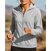 Недорогие Худи и свитшот-Жен. Куртка для бега Куртка для активного отдыха Карманы Полный почтовый индекс Длинный рукав Верхняя одежда Атлетический Осень Однотонный