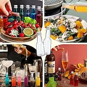 preiswerte Event &amp; Party Supplies-50 Stück Mini-Schnapsflaschen mit Trichter und Deckel, 50 ml/1,7 oz klare Plastikflaschen für Alkohol, Partygeschenke für Hochzeit, Geburtstag, Bierfest, Bar-Events